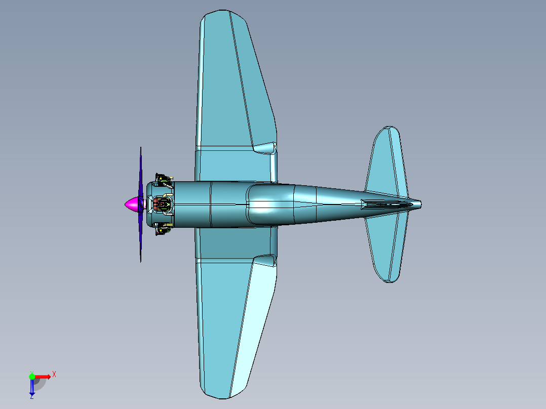 二战时期的海盗舰载机俯视图