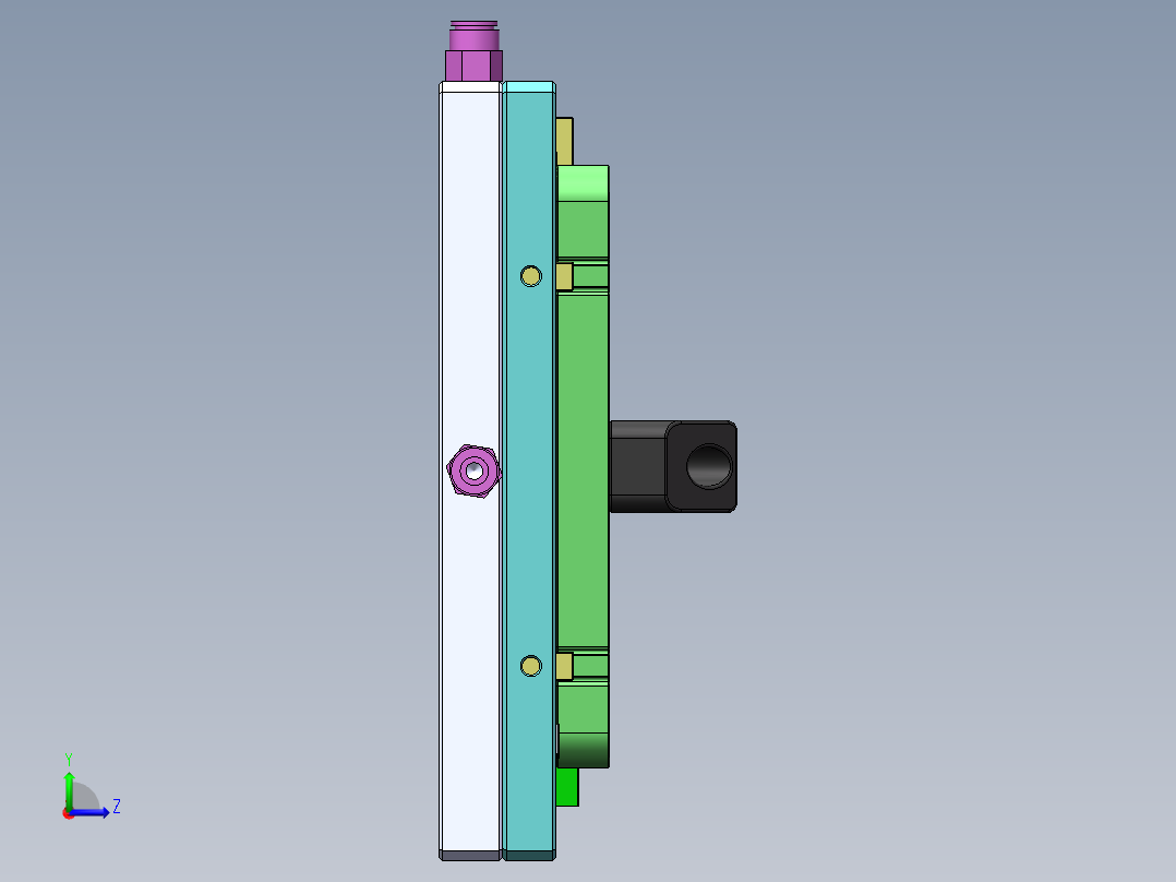 贴胶治具-1出4左视图