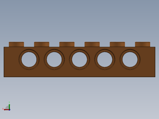 乐高机械组积木（横梁）-4294620 - 3894 Bright Orange Technic Brick 1 x 6 with Holes后视缩略图