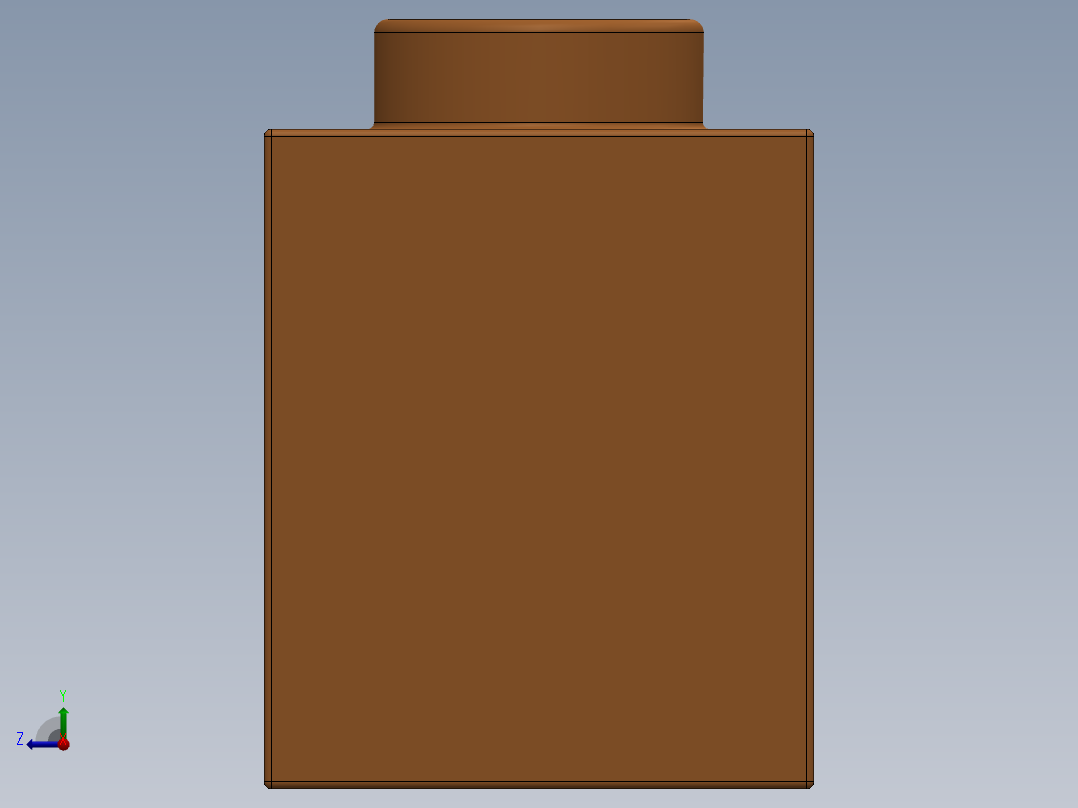 乐高机械组积木（横梁）-4294620 - 3894 Bright Orange Technic Brick 1 x 6 with Holes右视图