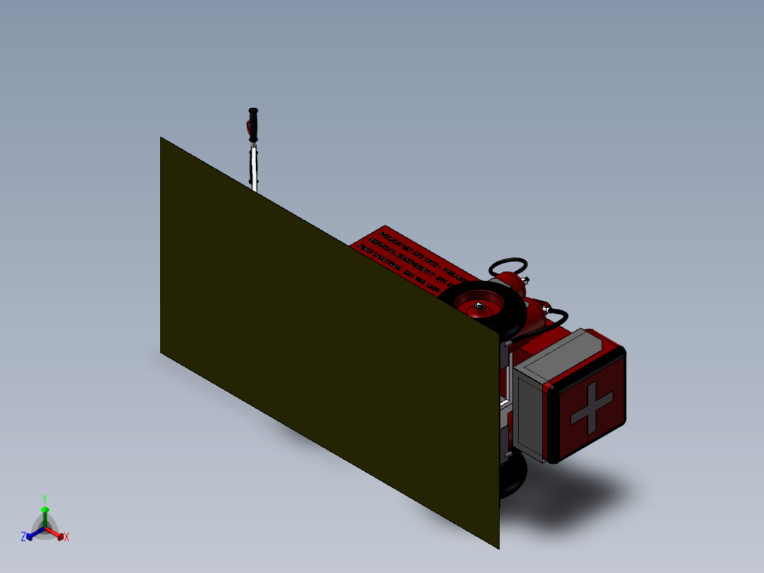 机场消防车正等轴测图