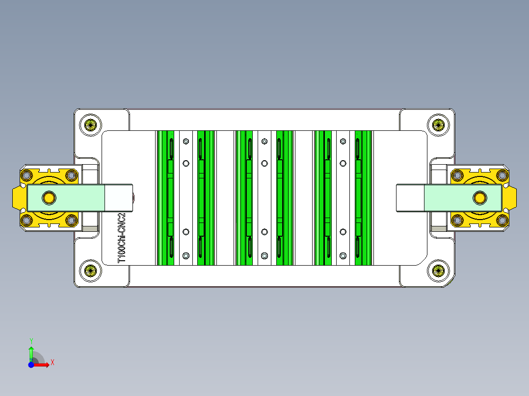 t100chi笔记本CNC工装夹具三维模型-CNC2前视图