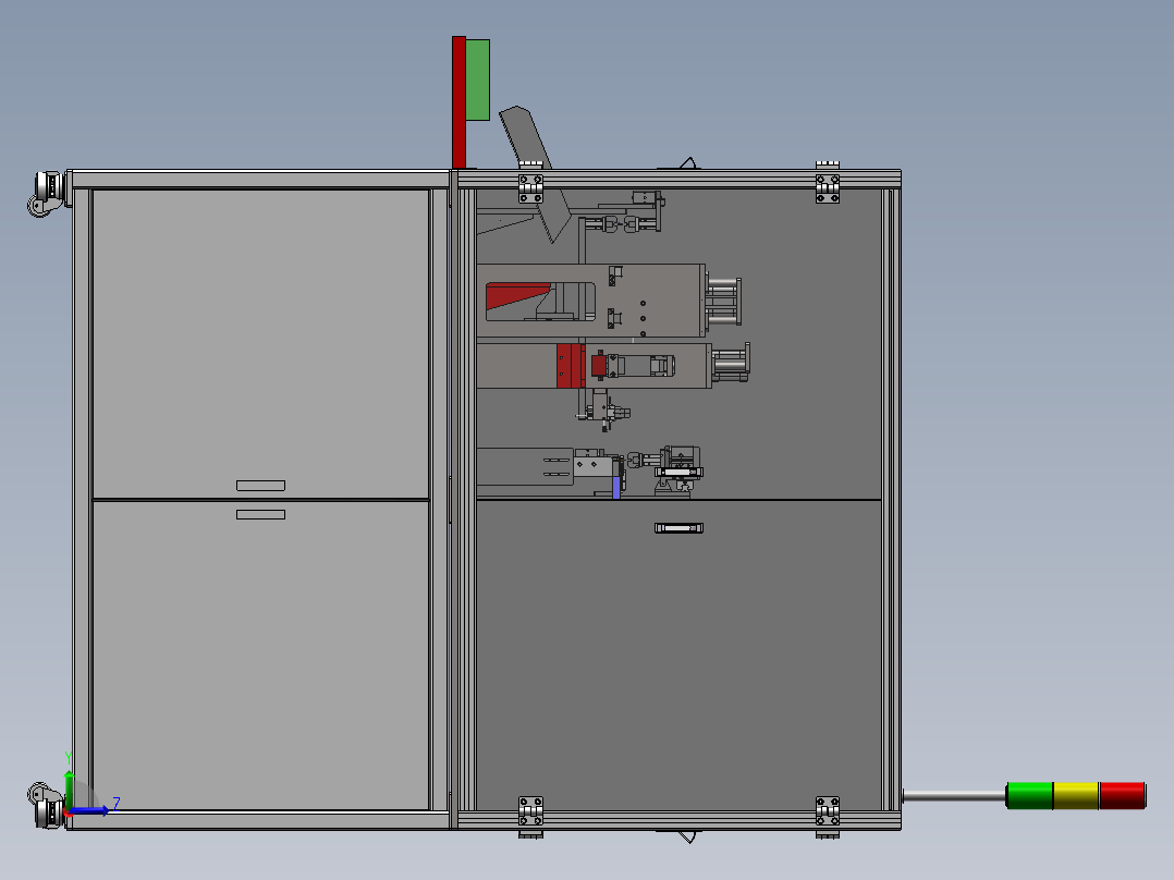 电容剪脚折弯成型机（sw18可编辑+工程图+bom）左视图