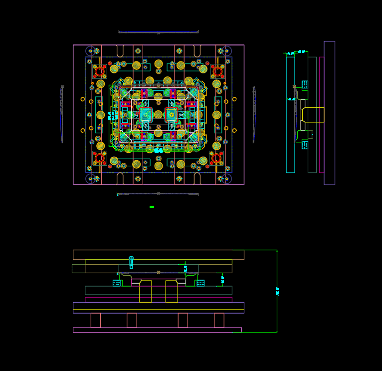笔记本C壳面板侧切模具设计图