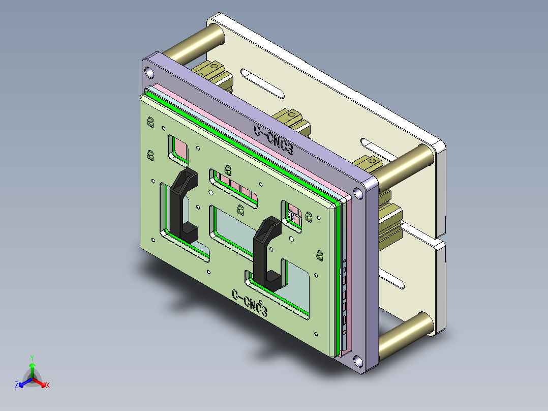 ROG键盘壳铣外形C角治具模型