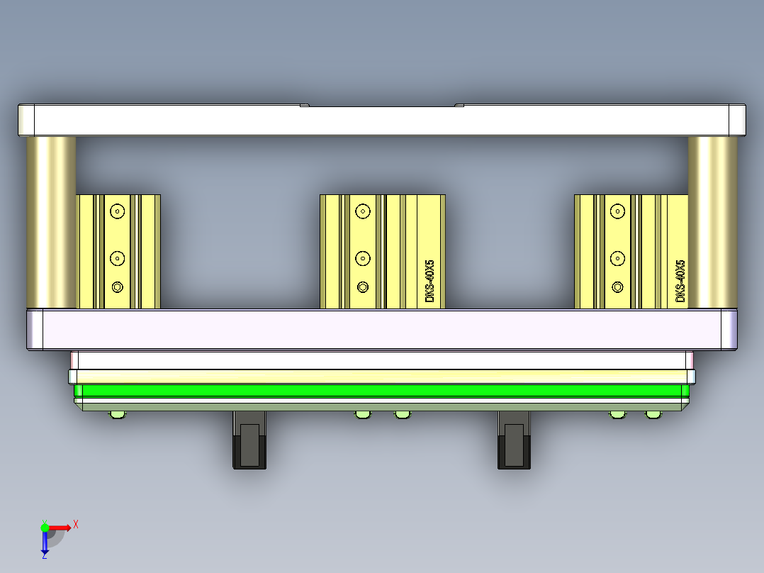ROG键盘壳铣外形C角治具模型俯视图