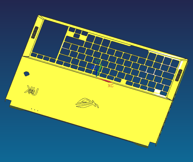 ROG键盘壳铣外形C角治具模型