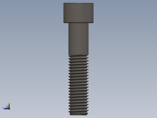Screw_DIN_912_M12x55_A2.SLDPRT公制内六角螺钉右视缩略图