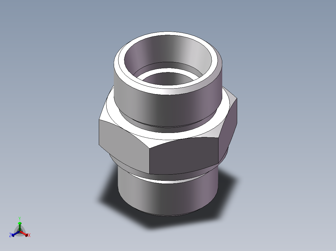 英制管螺纹ED密封、1DB-36-16WD正等轴测图