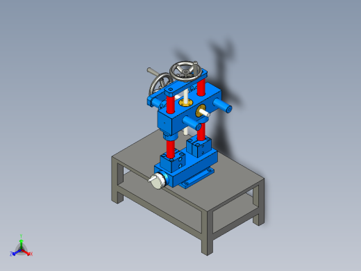 手摇机械折弯冲压机三维设计
