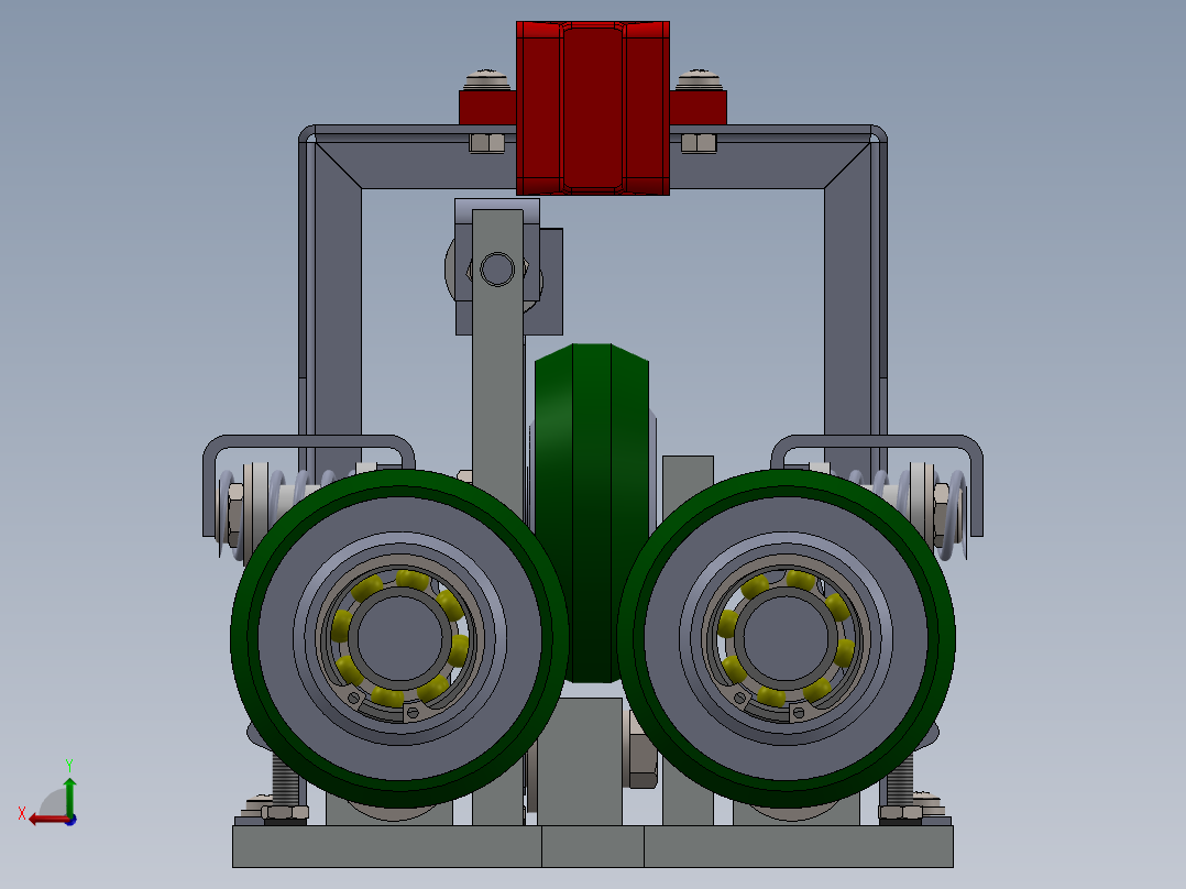 克拉克叉车上下滑轮系统的直线无倾斜滑轮装置后视图
