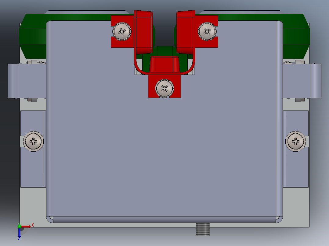 克拉克叉车上下滑轮系统的直线无倾斜滑轮装置俯视图