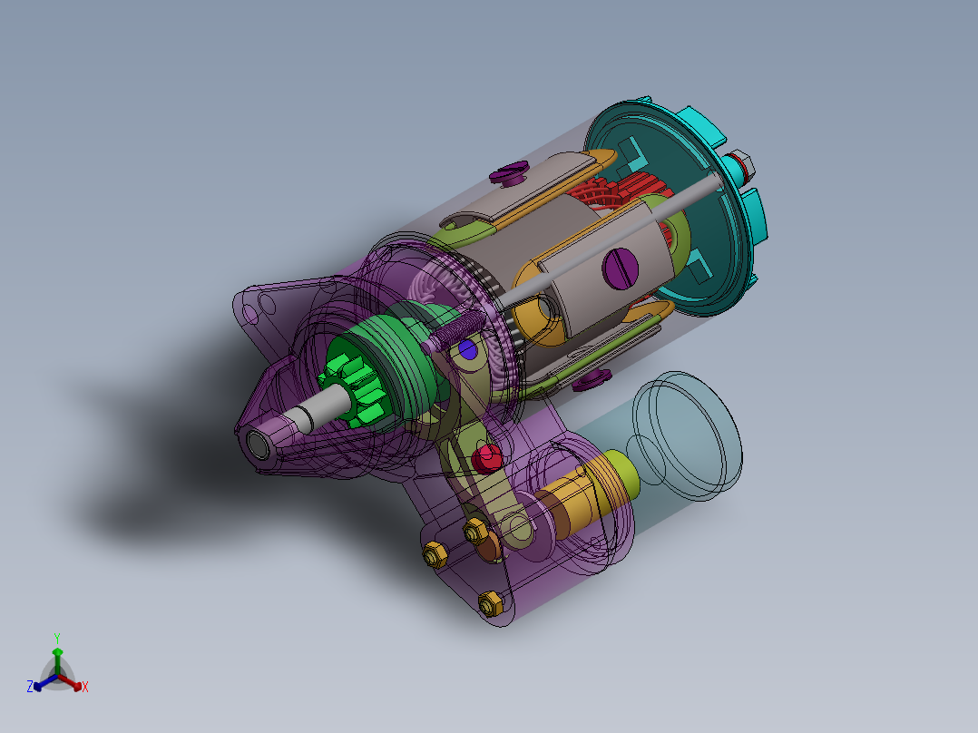 起动机(6)正等轴测图