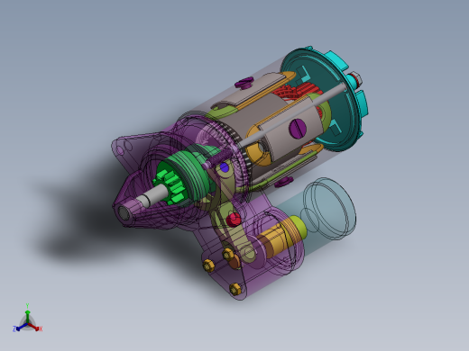 起动机(6)正等轴测缩略图