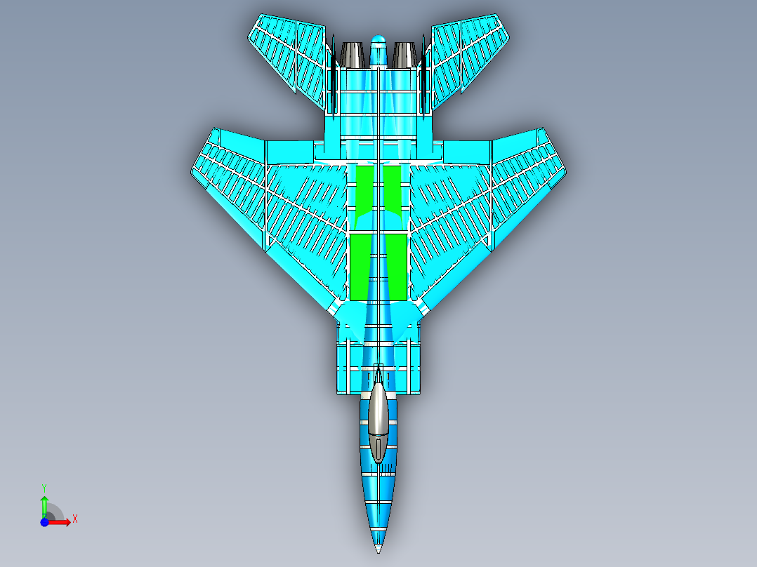 B3004200-F-15鹰式固体组件模型前视图