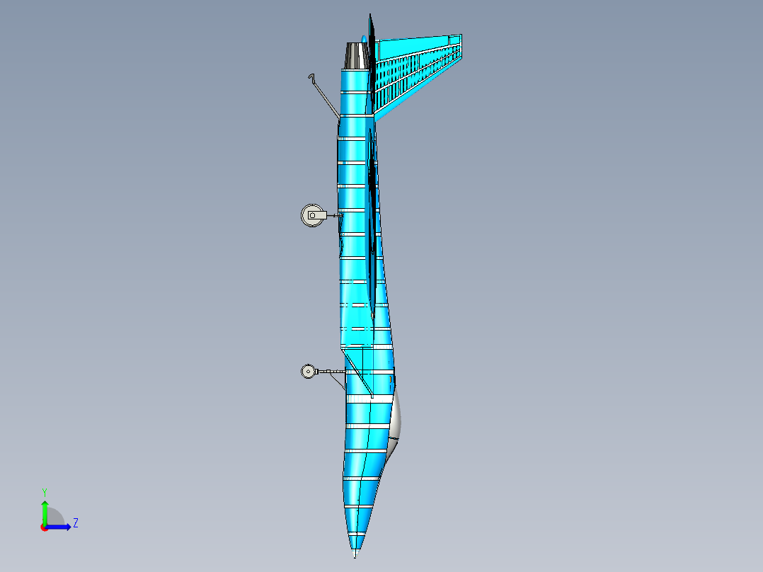B3004200-F-15鹰式固体组件模型左视图