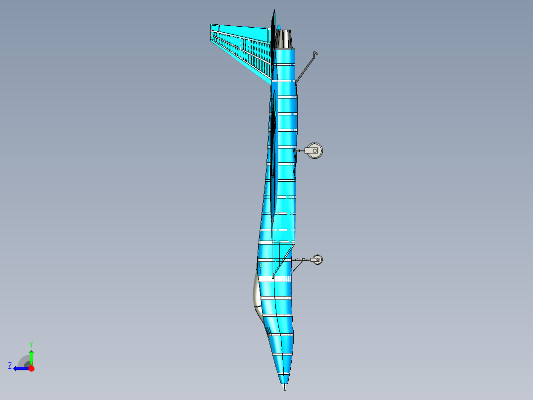 B3004200-F-15鹰式固体组件模型右视图