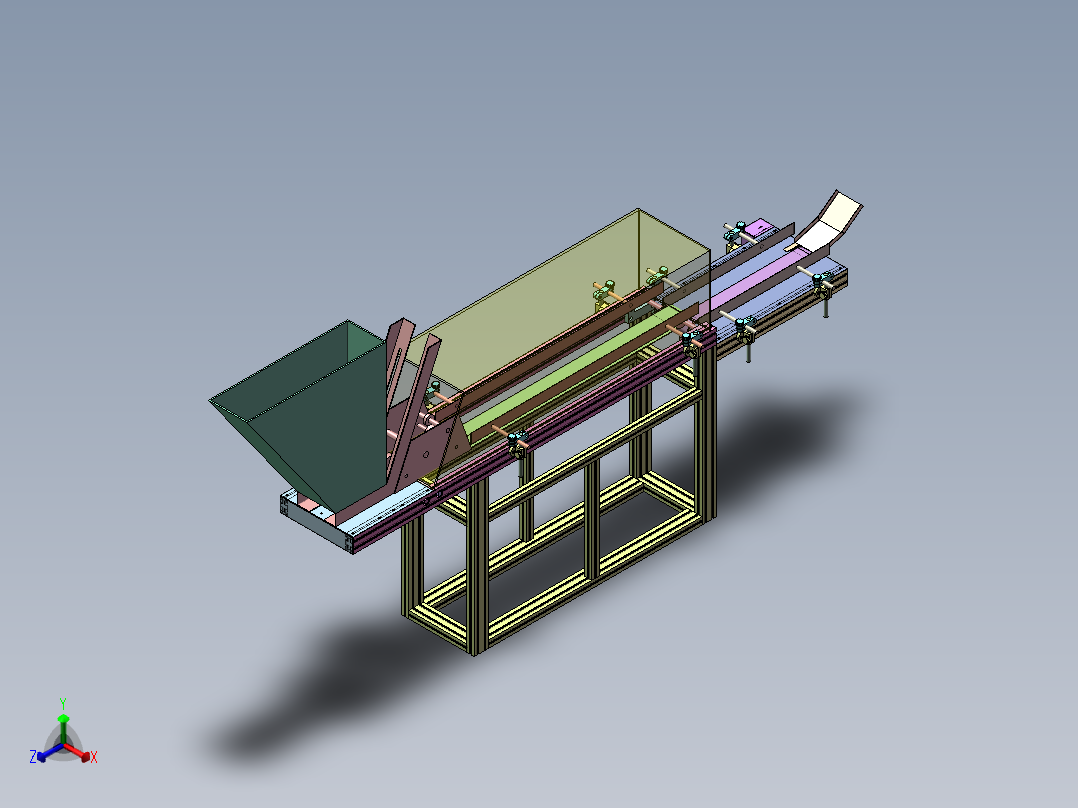 塑料瓶自动分选理料机正等轴测图