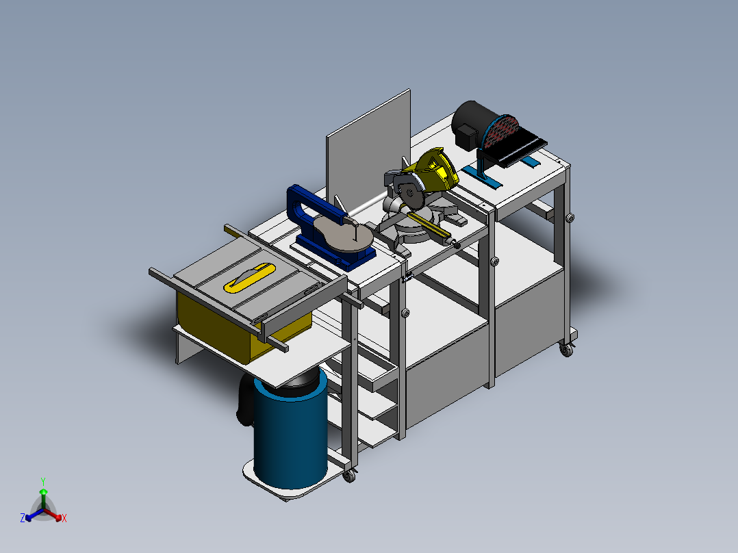 具有翻转和倾斜功能的工作台workbench-with-flip-over--sw正等轴测图