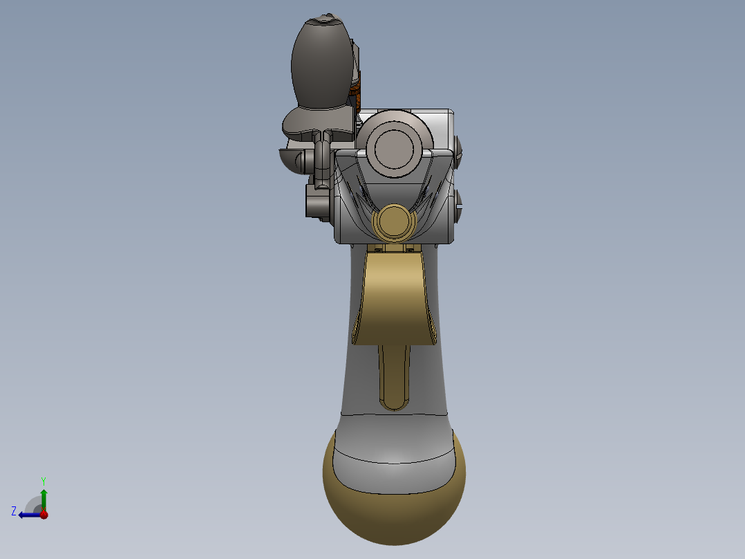 手枪左轮冲锋枪老式狙击步枪设计3D图纸c1760 Flintlock Holster Pistol SW STP STL右视图