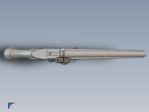 手枪左轮冲锋枪老式狙击步枪设计3D图纸c1760 Flintlock Holster Pistol SW STP STL俯视缩略图