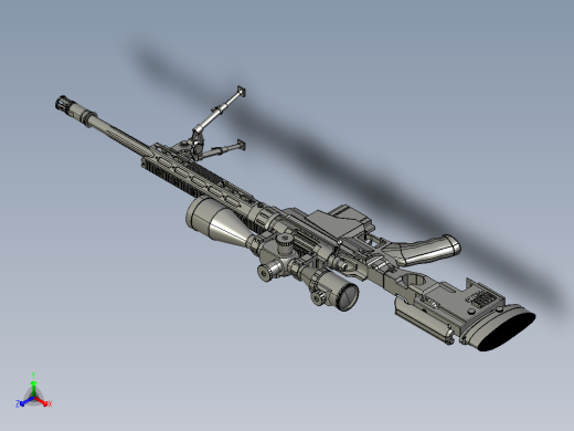 手枪左轮冲锋枪老式狙击步枪设计3D图纸Snipe XM2010 crg stp