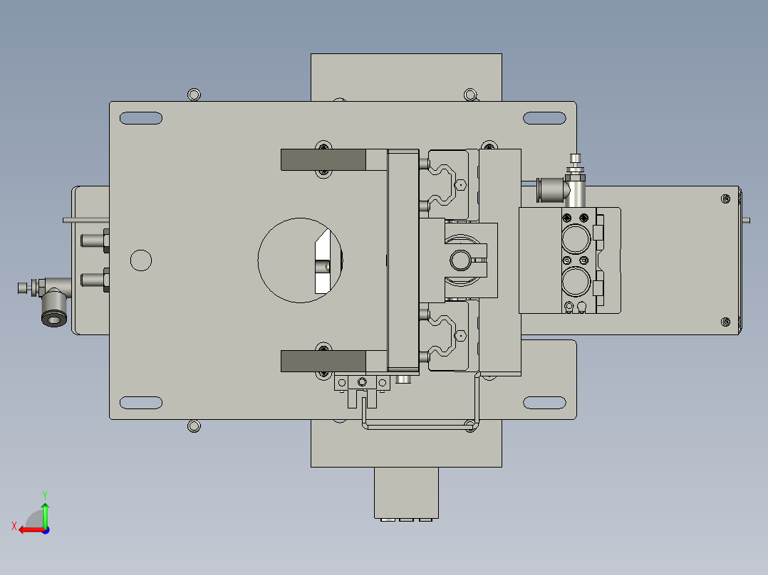 翻转机构组件后视图