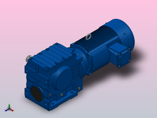 S67底脚轴伸式安装斜齿-蜗轮蜗杆减速机S67-YV0.55-4P-170.4-M1-0°-B