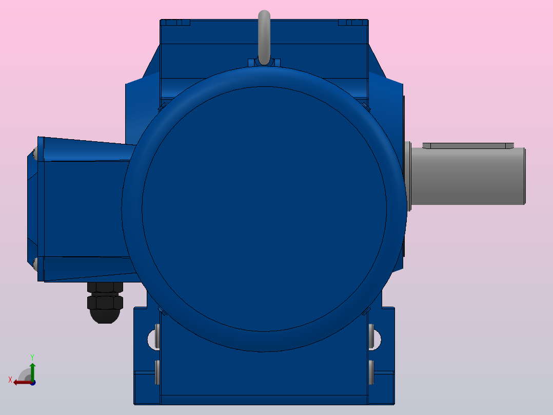 S67底脚轴伸式安装斜齿-蜗轮蜗杆减速机S67-YV0.55-4P-170.4-M1-0°-B后视图