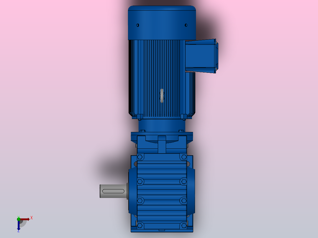 S67底脚轴伸式安装斜齿-蜗轮蜗杆减速机S67-YV0.55-4P-170.4-M1-0°-B俯视图