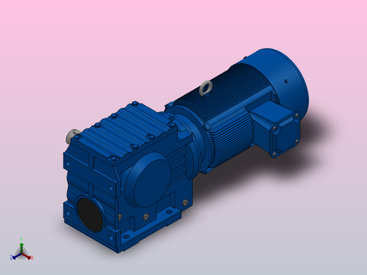 S67底脚轴伸式安装斜齿-蜗轮蜗杆减速机S67-YV0.55-4P-170.4-M1-0°-B正等轴测缩略图