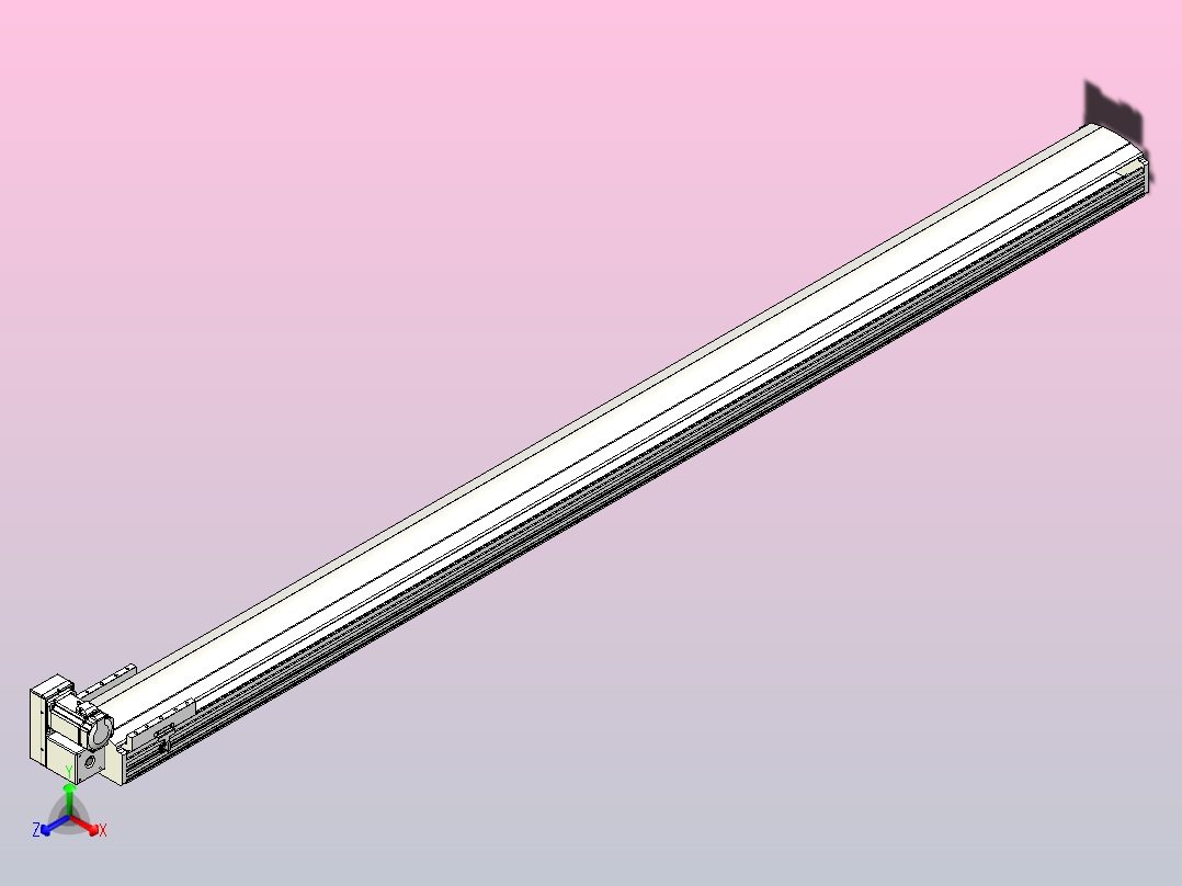 皮带直线轴半封闭可选导轨TPA-HNB-202D-140-L2850-LU-C-P75-N3主视图