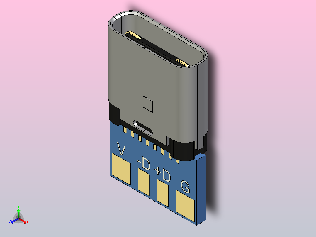 usb c母头jrc b 主视图