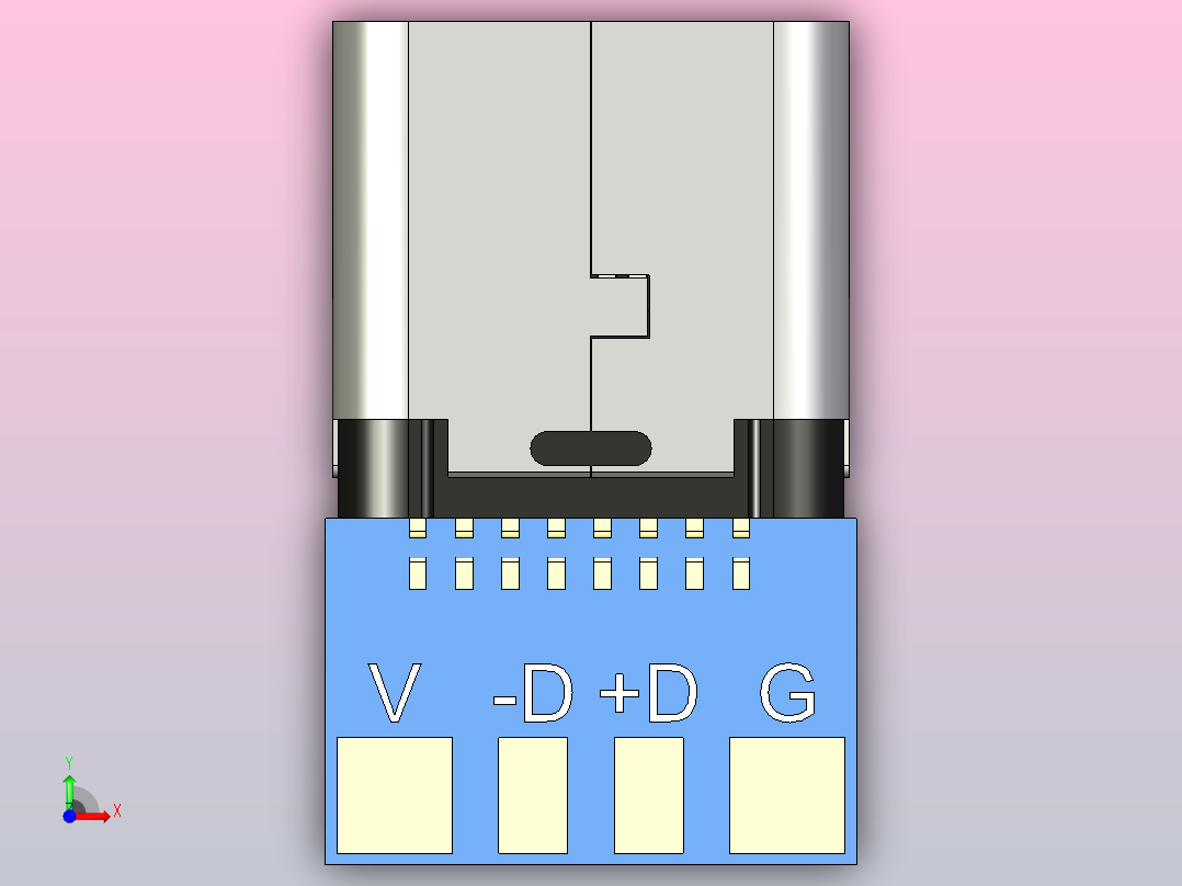 usb c母头jrc b 前视图