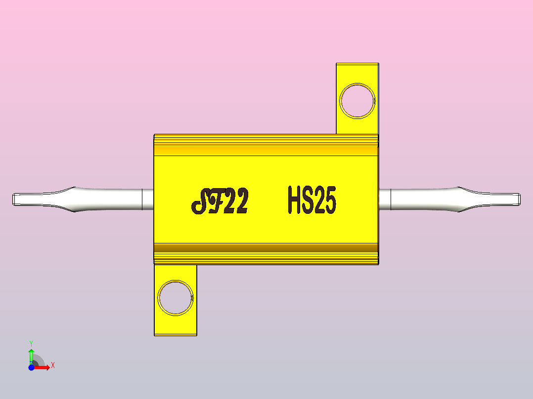 底盘安装高功率电阻器25W，HS250系列前视图
