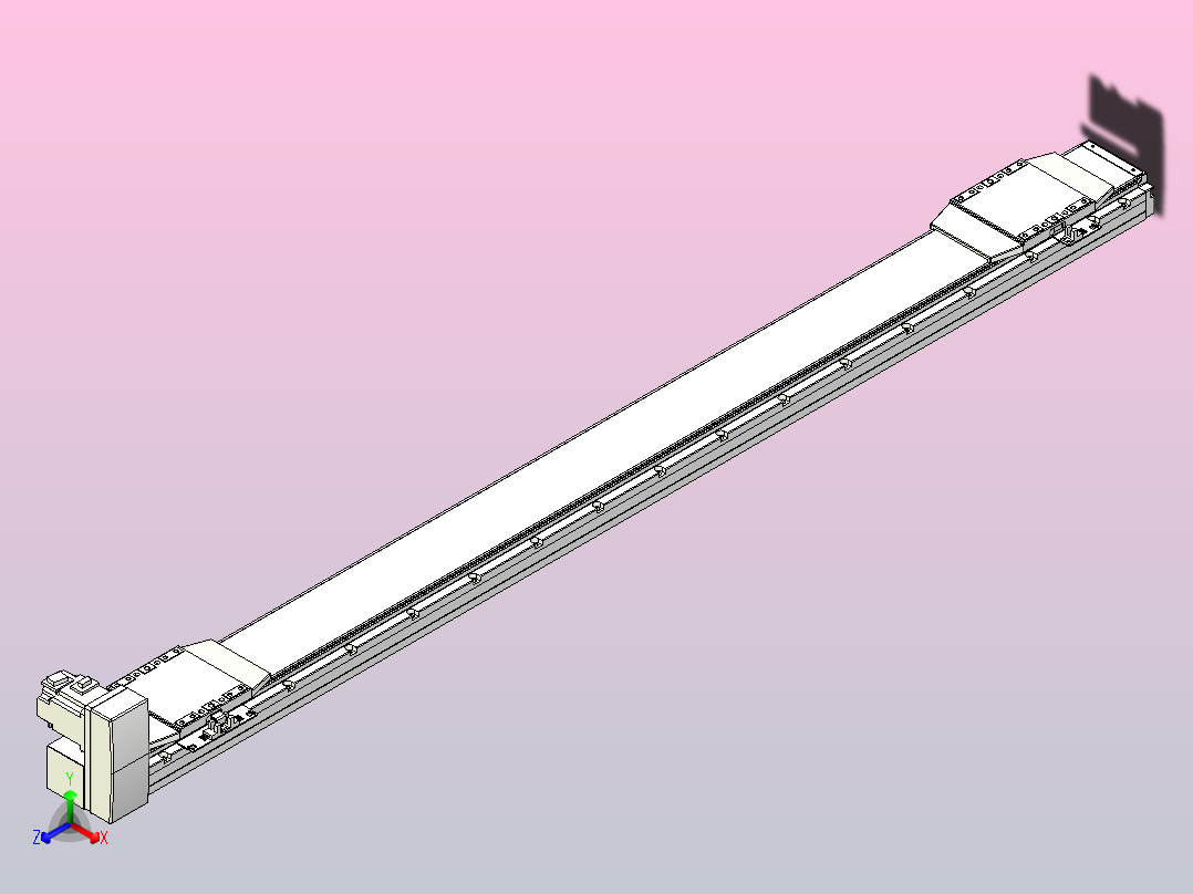 皮带直线轴双滑块型TPA-GCBS-120-P70-L575-RU-M20-N3正等轴测图