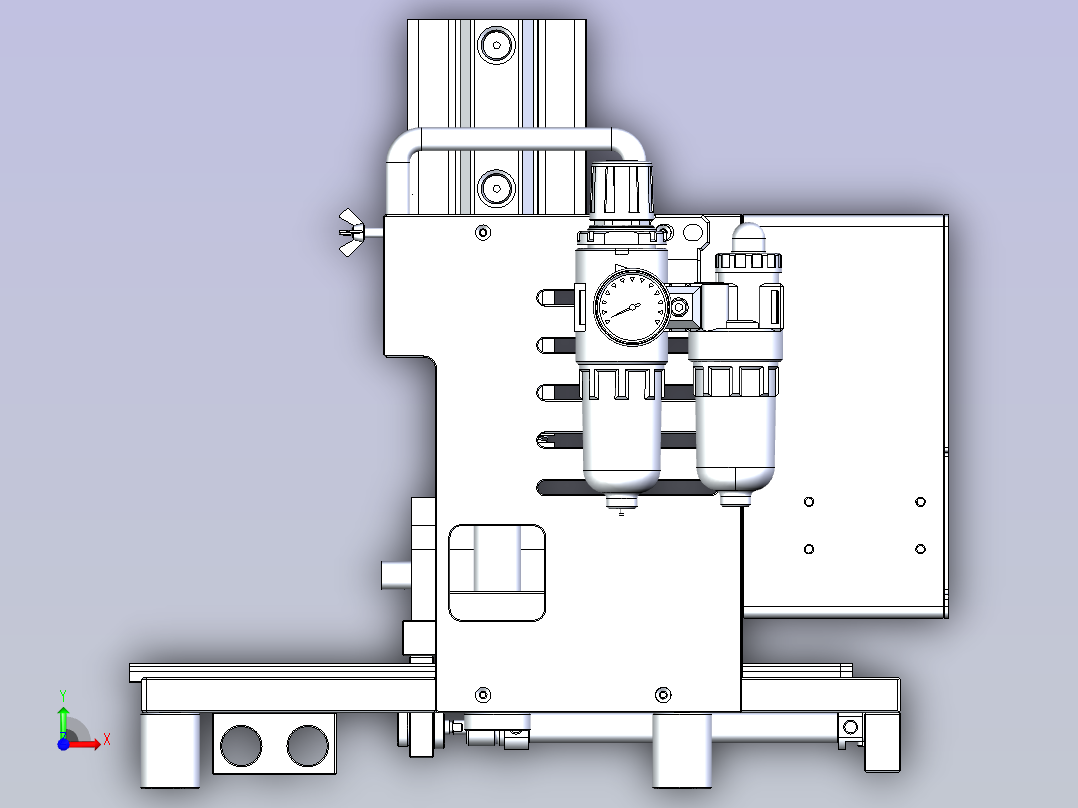 一款料带裁切治具3D图前视图