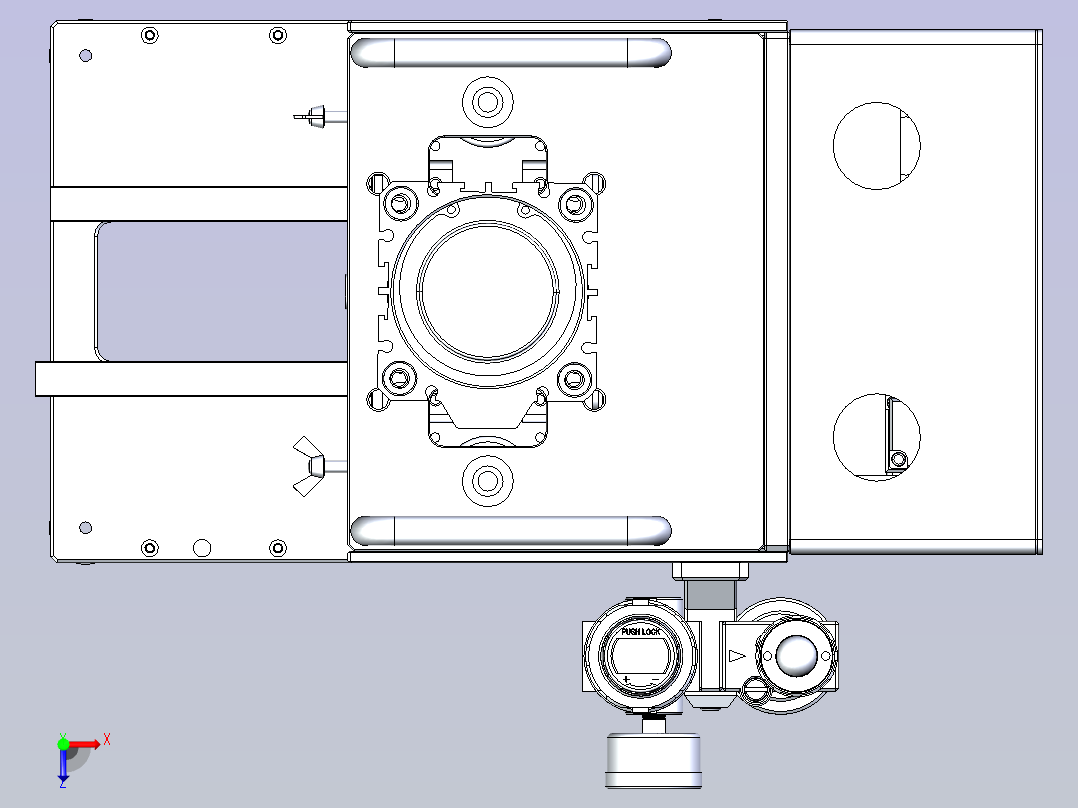 一款料带裁切治具3D图俯视图