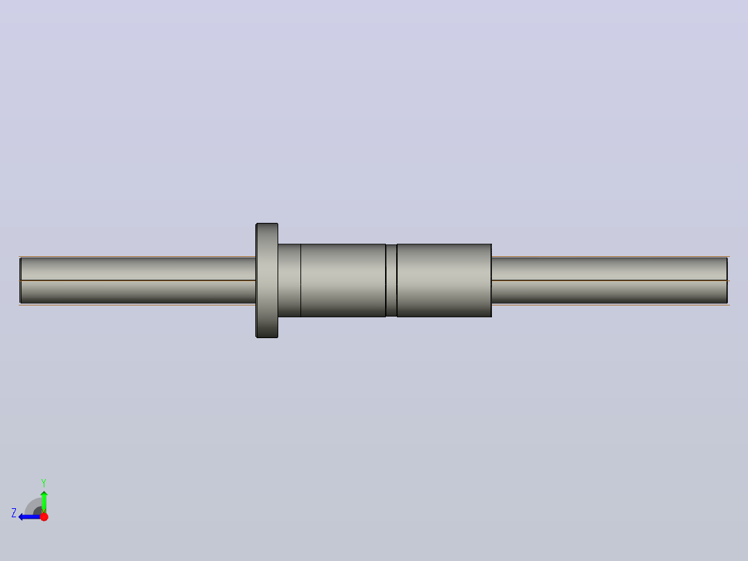 FFZD6316-5滚珠丝杆3D模型右视图
