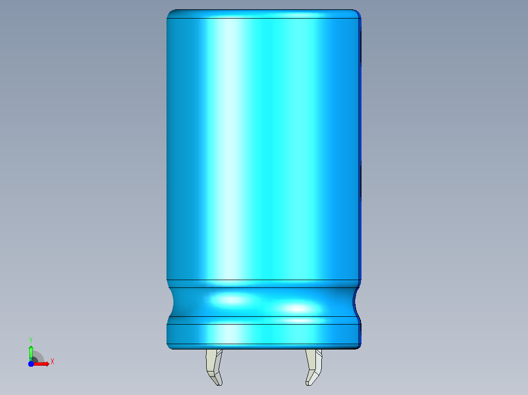 20x35蓝色BLUE1底片电解电容器前视图