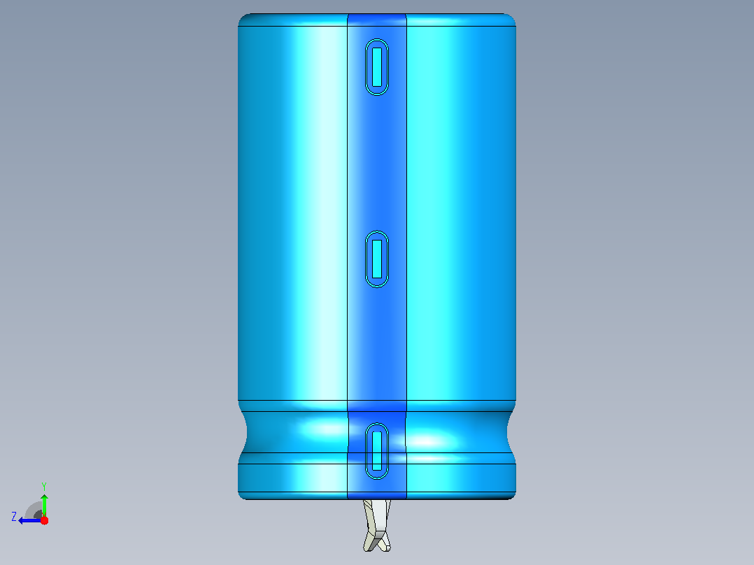 20x35蓝色BLUE1底片电解电容器右视图