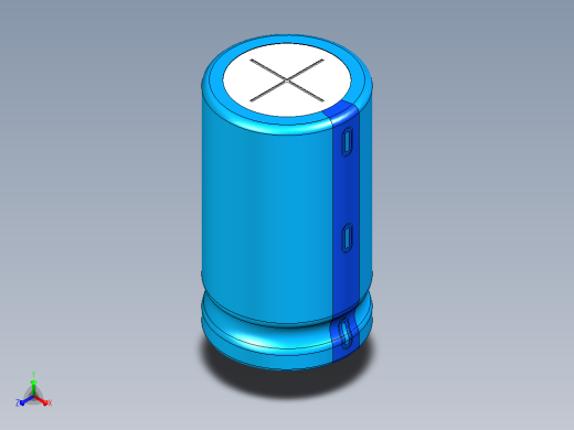 20x35蓝色BLUE1底片电解电容器正等轴测缩略图