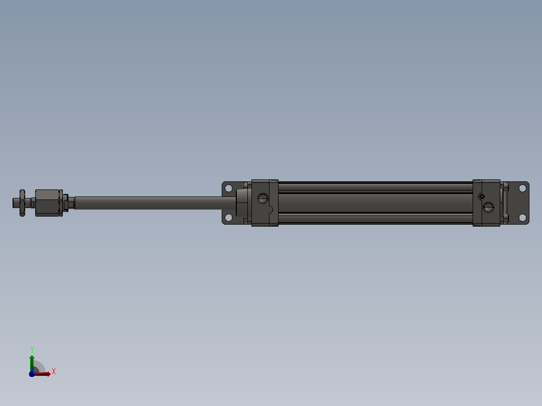 PARKER气缸P1DKS040MCE0200FFNNN_extended前视图