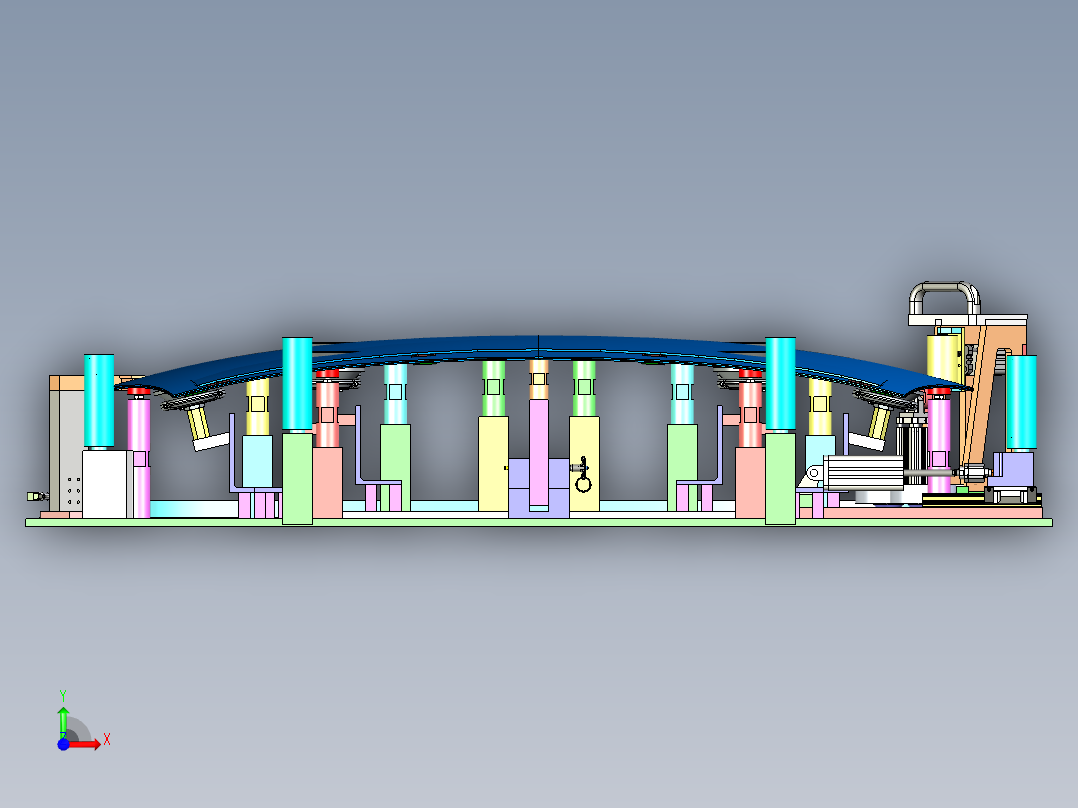 挡风玻璃密封总成工装夹具 3D模型前视图