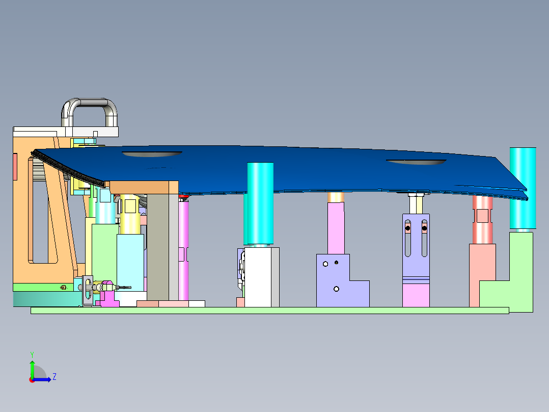 挡风玻璃密封总成工装夹具 3D模型左视图