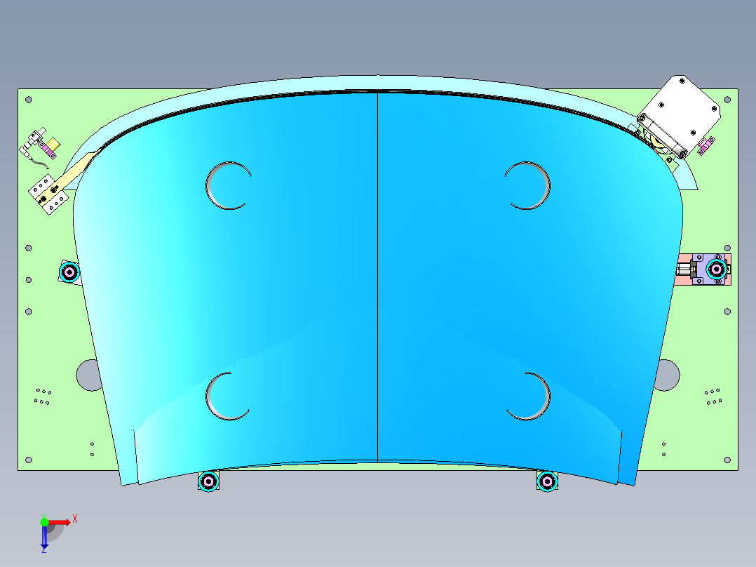 挡风玻璃密封总成工装夹具 3D模型俯视图