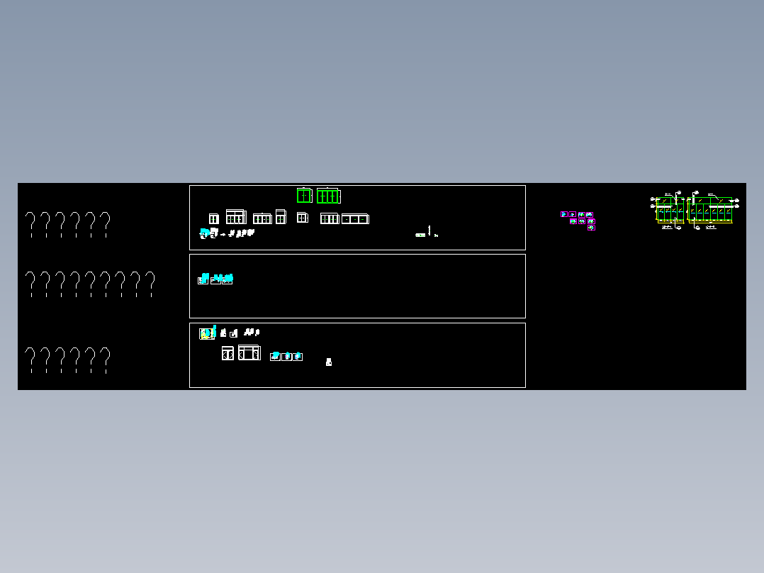 平开窗、推拉窗、固定窗三种铝合金窗户节点CAD图纸