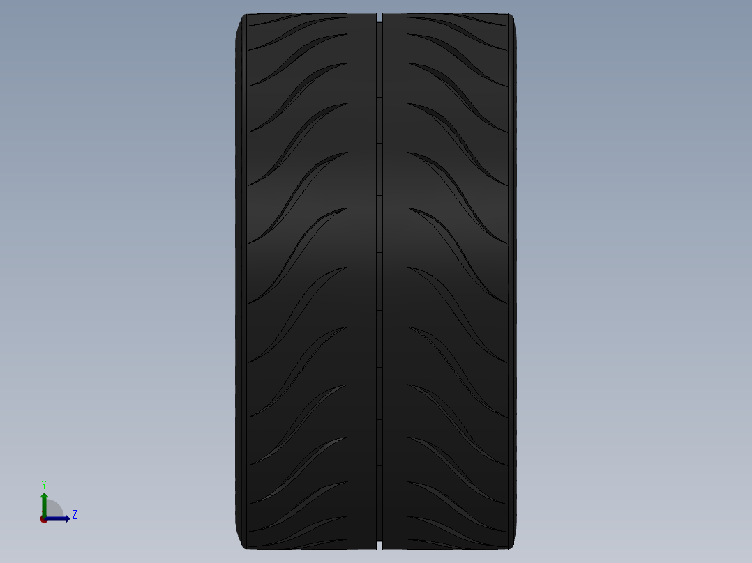 汽车 轮胎3D模型左视图