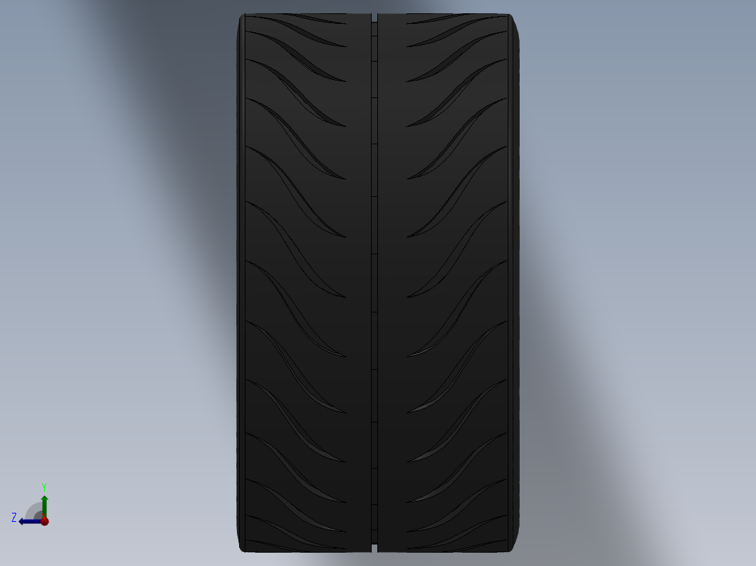 汽车 轮胎3D模型右视图