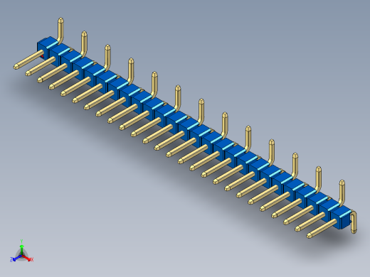 彩色公排针 100mil 2.54mm 系列-DS1022_blue_26p_100mil_Type_SMT_R1_rev1.0
